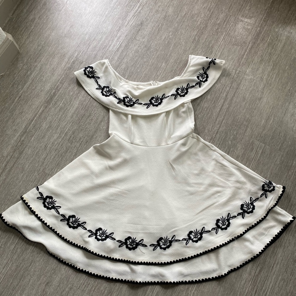 Francesca’s White Embroidered Dress